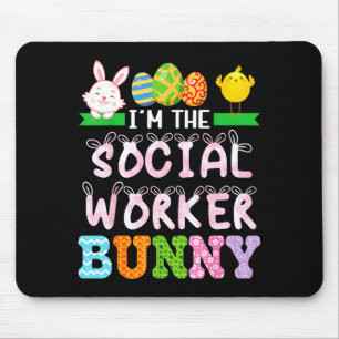 The social worker bunny easter day social work mouse mat