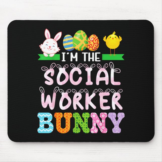 The social worker bunny easter day social work mouse mat (Front)