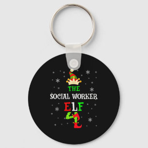 The Social Worker Elf Christmas Elf Matching Famil Key Ring