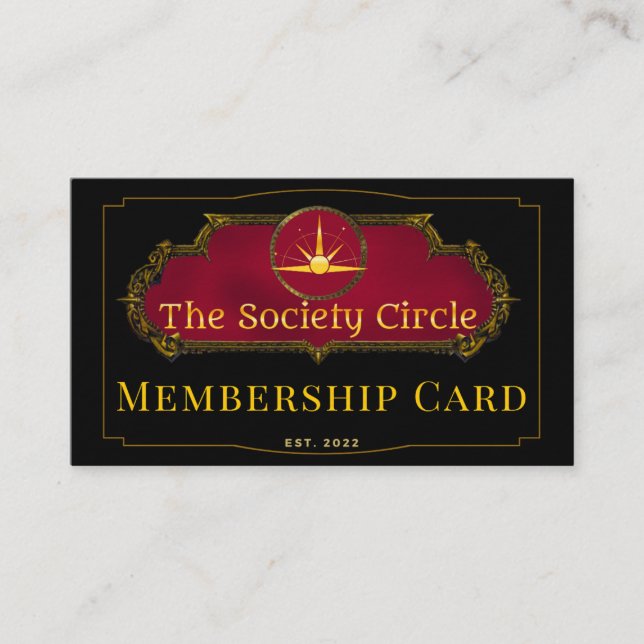 The Society Circle Membership Card (Front)