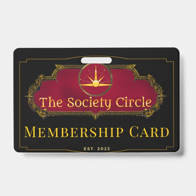 The Society Circle's Membership Card ID Badge (Front)