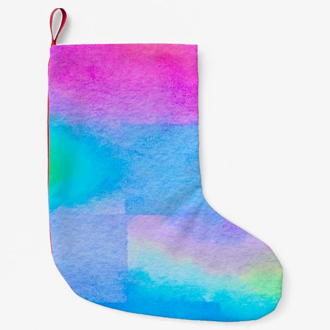 The soft Art nice Colour splashes. Surface design  Small Christmas Stocking (Front)