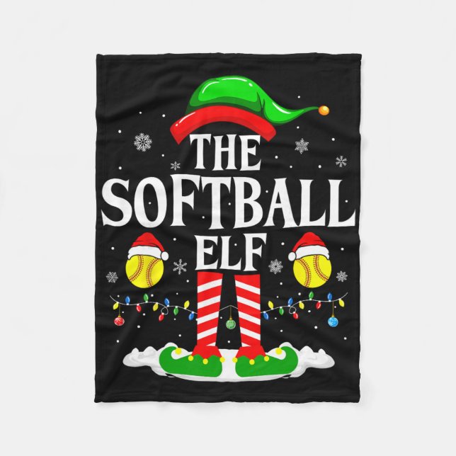 The Softll Elf Funny Matching Xmas Softll Christma Fleece Blanket (Front)