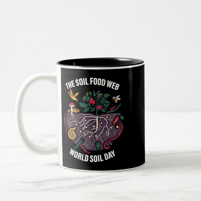 The Soil Food Web World Soil Day Apparel Two-Tone Coffee Mug (Left)