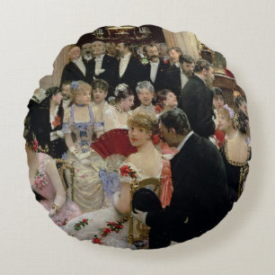 The Soiree, c.1880 Round Cushion