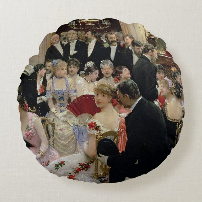 The Soiree, c.1880 Round Cushion (Front)