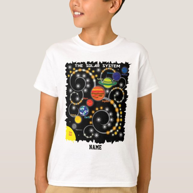 The Solar System, Planets, Space Personalised T-Shirt (Front)