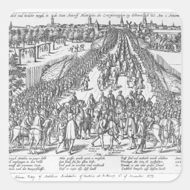 The Solemn entry of Matthias Square Sticker (Front)
