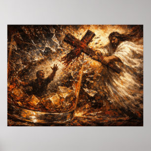 The Solution: Whiskey Glass Divine Rescue Art Poster