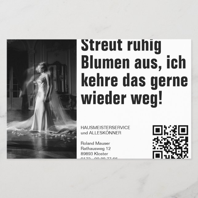 The somewhat different janitor service flyer (Front)