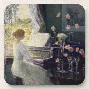 The Sonata by Frederick Childe Hassam Coaster
