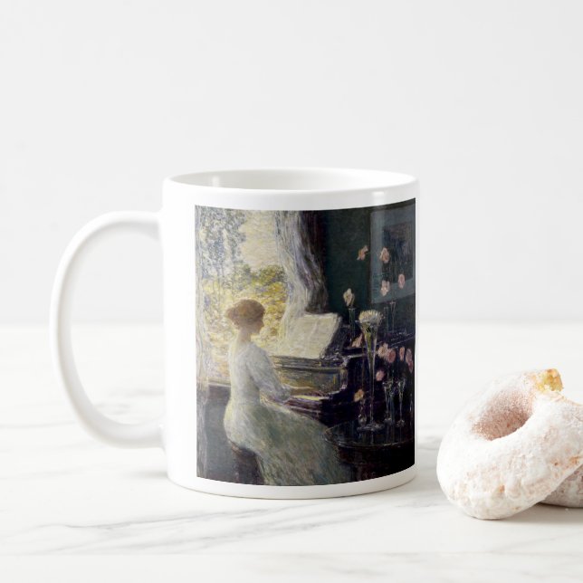 The Sonata by Frederick Childe Hassam Coffee Mug (With Donut)