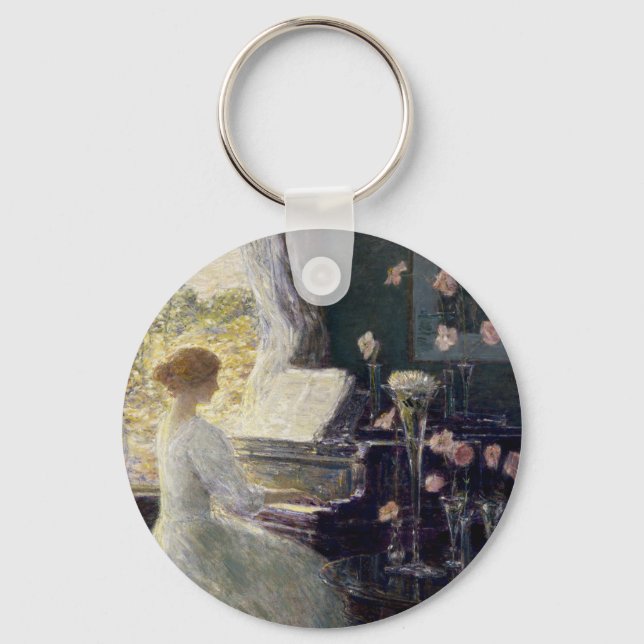 The Sonata by Frederick Childe Hassam Key Ring (Front)