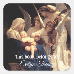 The song of the angels, Bouguereau Square Sticker