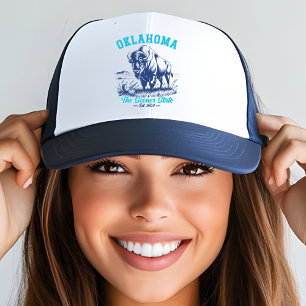 The Sooner State Buffalo Illustration Gift Trucker Hat