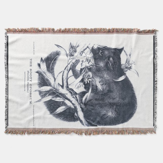 The Sooty Opossum Throw Blanket (Front)