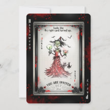 The Sorceress Joker Card Party Invitation