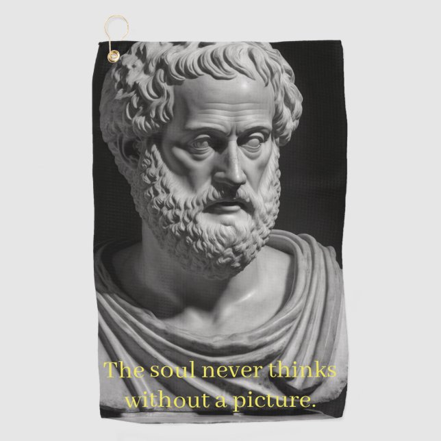 The soul never thinks without a picture golf towel (Front)