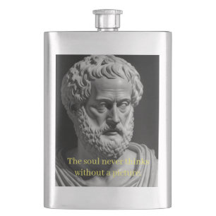The soul never thinks without a picture hip flask