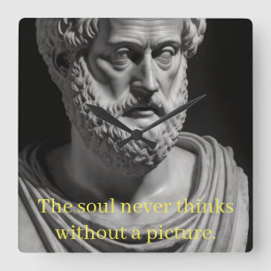 The soul never thinks without a picture square wall clock