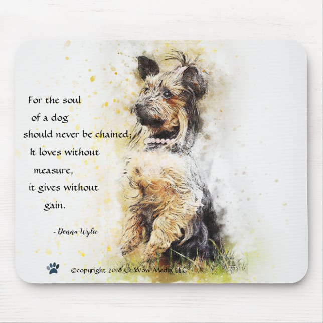 The Soul of a Dog - Standing Yorkie Mouse Mat (Front)