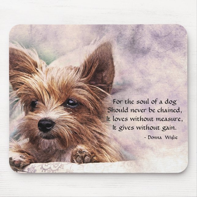 The Soul of a Dog - Yorkie Mouse Mat (Front)