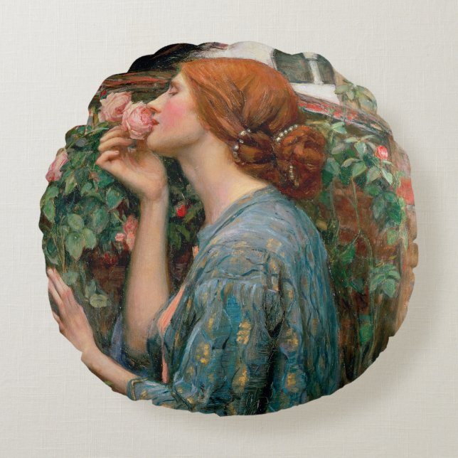 The Soul of the Rose, 1908 Round Cushion (Front)