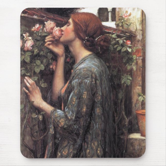 The Soul of the Rose (by John William Waterhouse) Mouse Mat (Front)