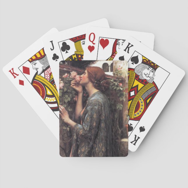 The Soul of the Rose (by John William Waterhouse) Playing Cards (Back)