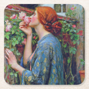 The Soul of the Rose, John William Waterhouse Square Paper Coaster