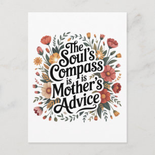 The Soul's Compass Is Mother's Advice Invitation Postcard