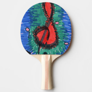 "The Sound of Red" Abstract Ping Pong Paddle