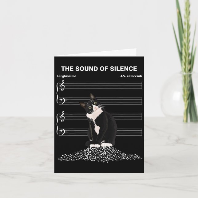 The Sound Of Silence Music And Cats Lover  Card (Front)