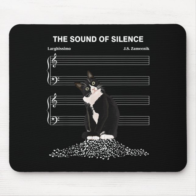 The Sound Of Silence Music And Cats Lover  Mouse Mat (Front)