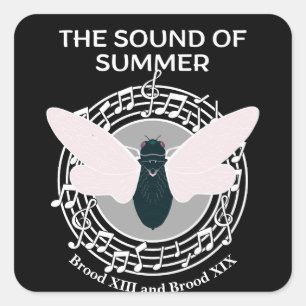 The Sound of Summer Cicada Brood Square Sticker