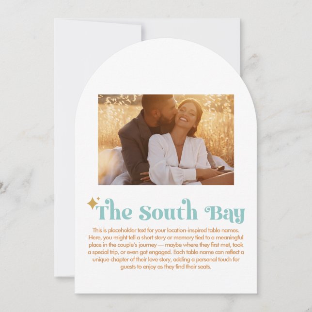 The South Bay Table Number (Front)