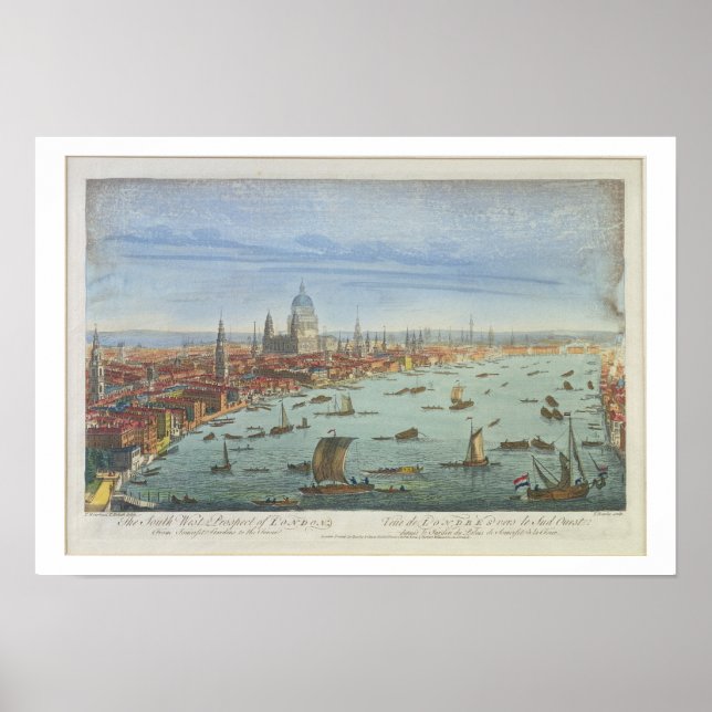 The South West Prospect of London, from Somerset G Poster (Front)