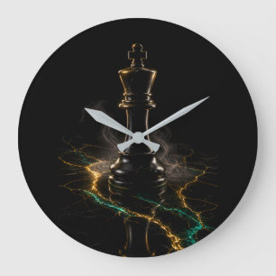 The Sovereign Luxury Dark Chess King Acrylic Large Clock