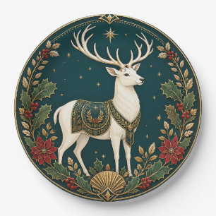 The Sovereign Stag of Winter Paper Plate