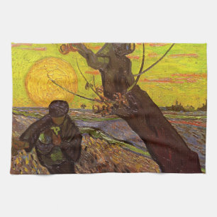 The Sower by Vincent van Gogh Tea Towel