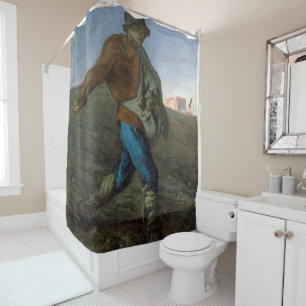 The Sower, Jean-Francois Millet Shower Curtain