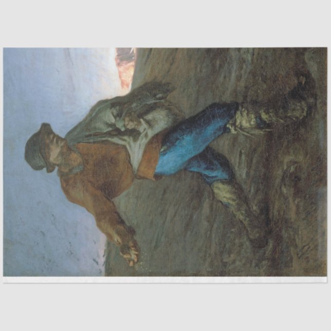 The Sower, Jean-Francois Millet Tissue Paper (Front)