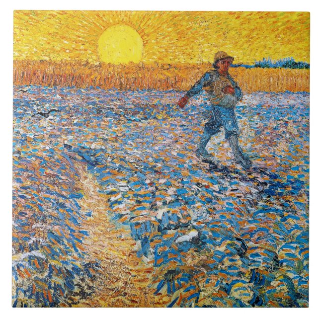 The Sower, Van Gogh Tile (Front)