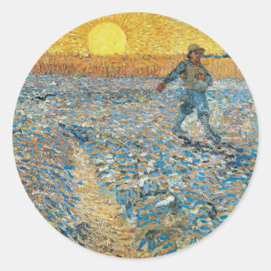 The Sower   Vincent van Gogh Classic Round Sticker