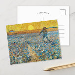 The Sower | Vincent Van Gogh Postcard<br><div class="desc">The Sower (1888) by Dutch post-impressionist artist Vincent Van Gogh. Original artwork is an oil on canvas. The landscape scene shows a farmer in an abstract field with the bright yellow sun in the background.

Use the design tools to add custom text or personalise the image.</div>