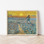 The Sower | Vincent Van Gogh Poster<br><div class="desc">The Sower (1888) by Dutch post-impressionist artist Vincent Van Gogh. Original artwork is an oil on canvas. The landscape scene shows a farmer in an abstract field with the bright yellow sun in the background.

Use the design tools to add custom text or personalize the image.</div>