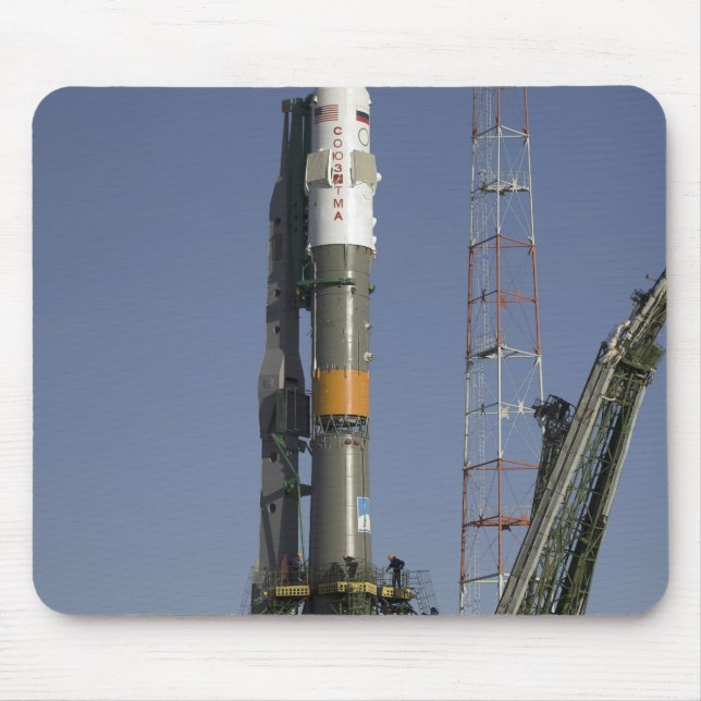 The Soyuz rocket is erected into position 2 Mouse Mat (Front)