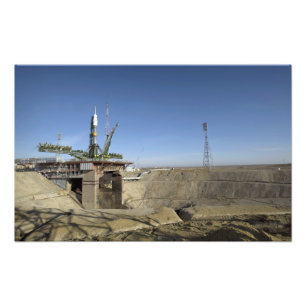 The Soyuz rocket is erected into position 2 Photo Print