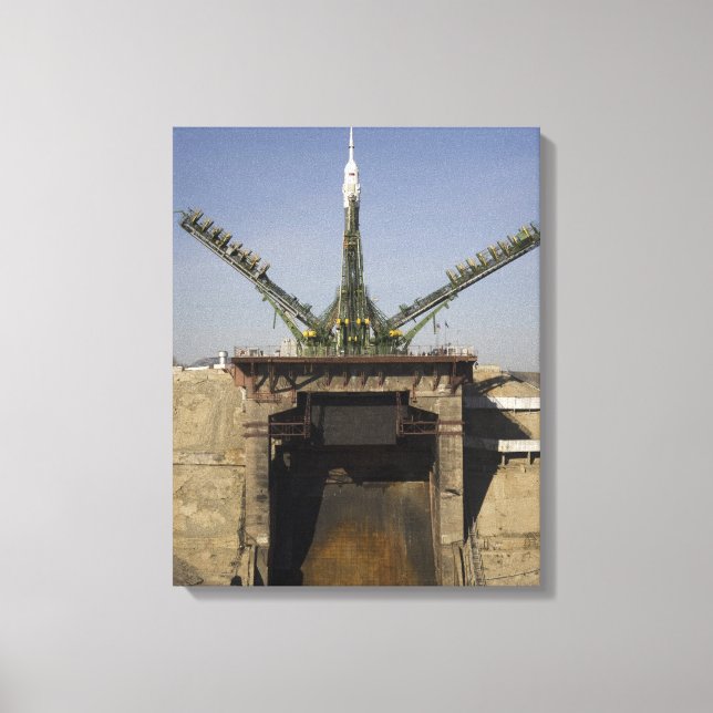 The Soyuz rocket is erected into position 3 Canvas Print (Front)