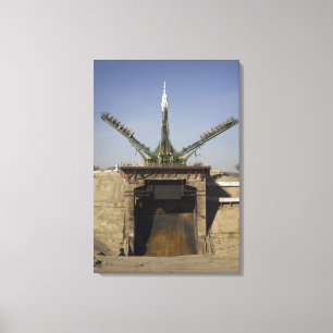 The Soyuz rocket is erected into position 3 Canvas Print